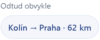 Častá trasa: Kolín → Praha · 62 km.